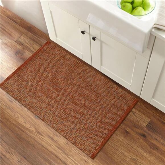 Small Bathroom Rug, 2' x 3' Washable Woven Entryway Rug Low Profile - Picture 6 of 16